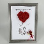 Tablou licheni roșii și plante uscate Inima - Vera Flower